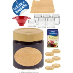 Rundglas 212 ml Deep Holz, Einsteiger 6er Set