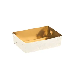 Schale 160 x 110 x 35 mm gold/weiß
