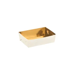 Schale 100 x 70 x 35 mm gold/weiß