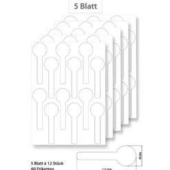 Siegeletiketten weiß - 5 Blatt A4
