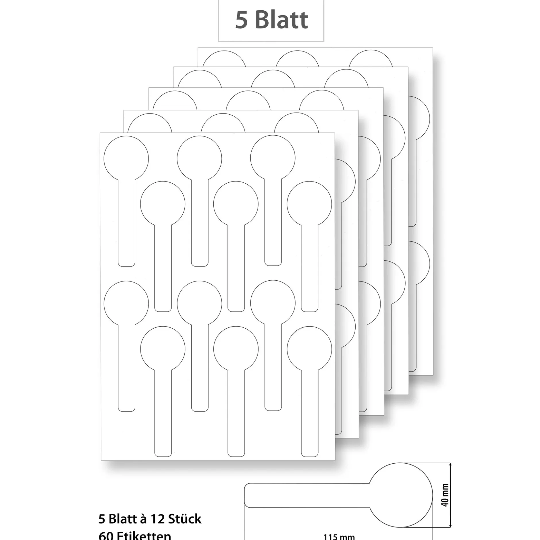 Siegeletiketten weiß - 5 Blatt A4