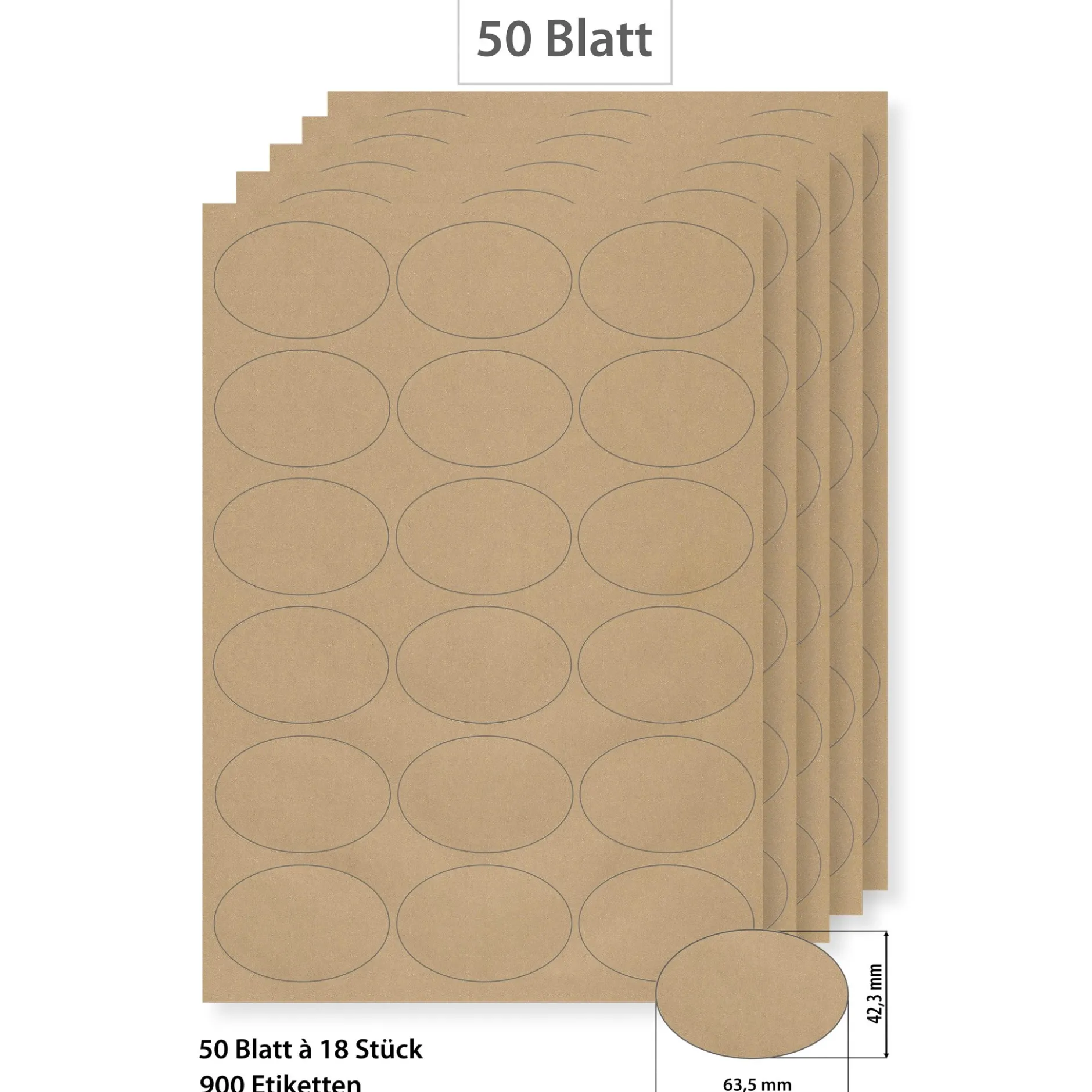 Steffis Etiketten 63,5 x 42,3 mm natur - 50 Blatt A4