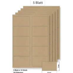 Steffis Etiketten 82 x 52 mm natur - 5 Blatt A4