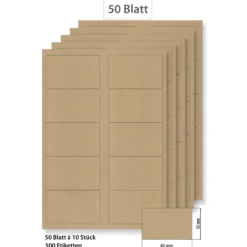 Steffis Etiketten 82 x 52 mm natur - 50 Blatt A4