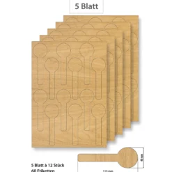 Steffis Siegeletiketten Holzdekor - 5 Blatt A4