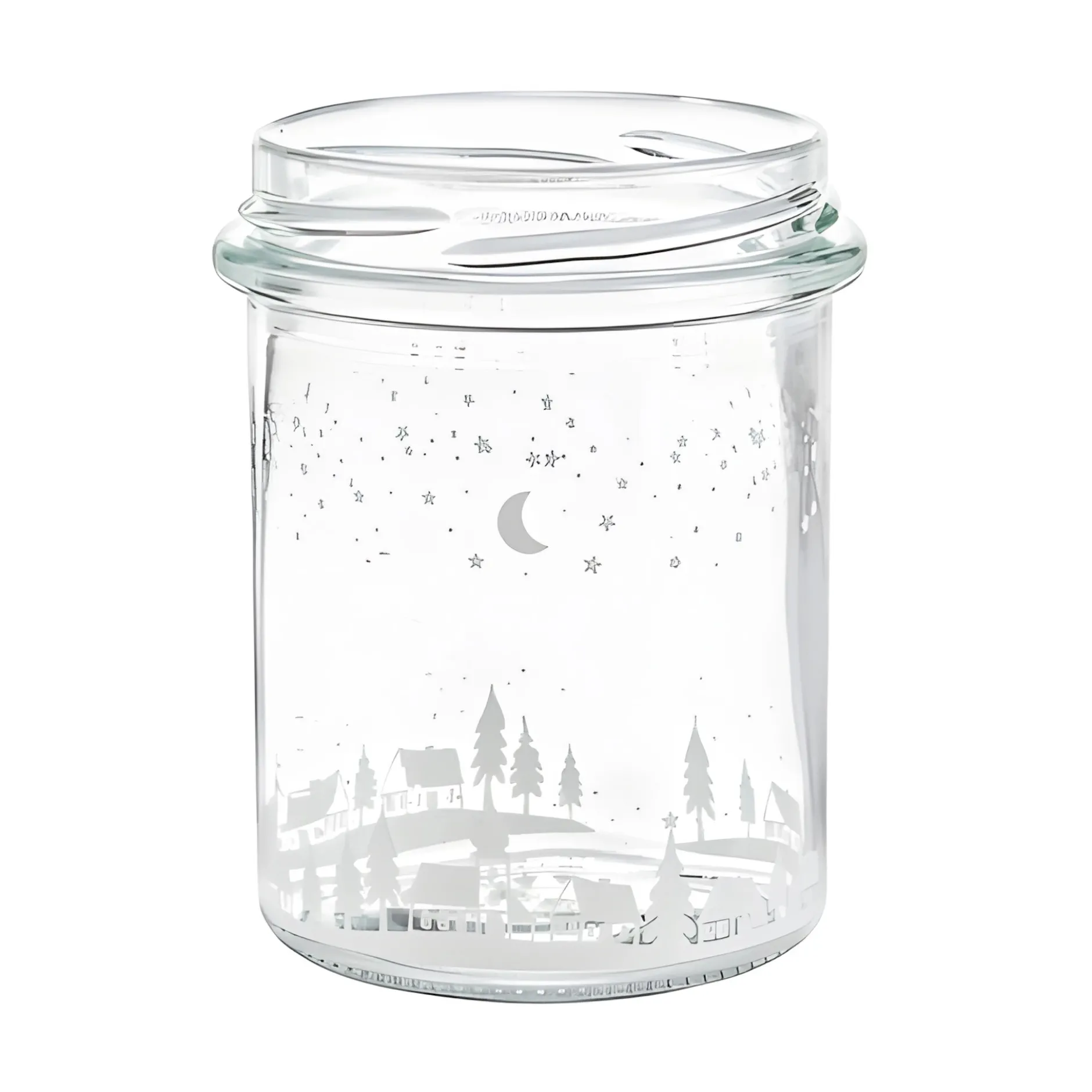 Sturzglas 215 ml 'Winterlandschaft' mit Stoßkante