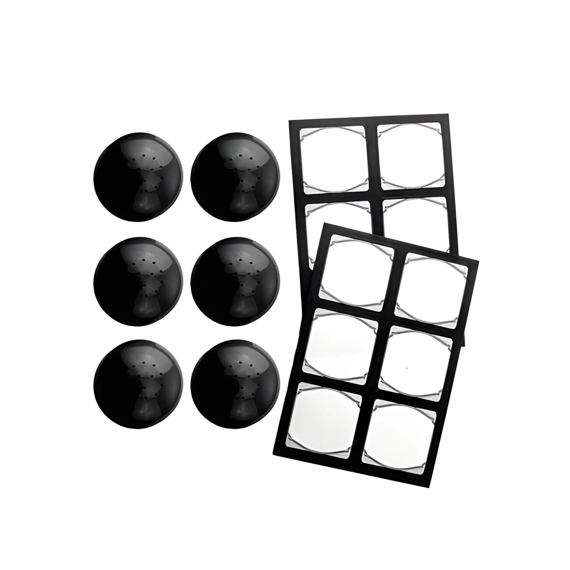 TO 38 Streuerkappe 6er plus 12 Etiketten, schwarz