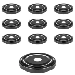 TO 58 Trinkhalmdeckel schwarz, Loch Ø 13 mm, 10 Stück
