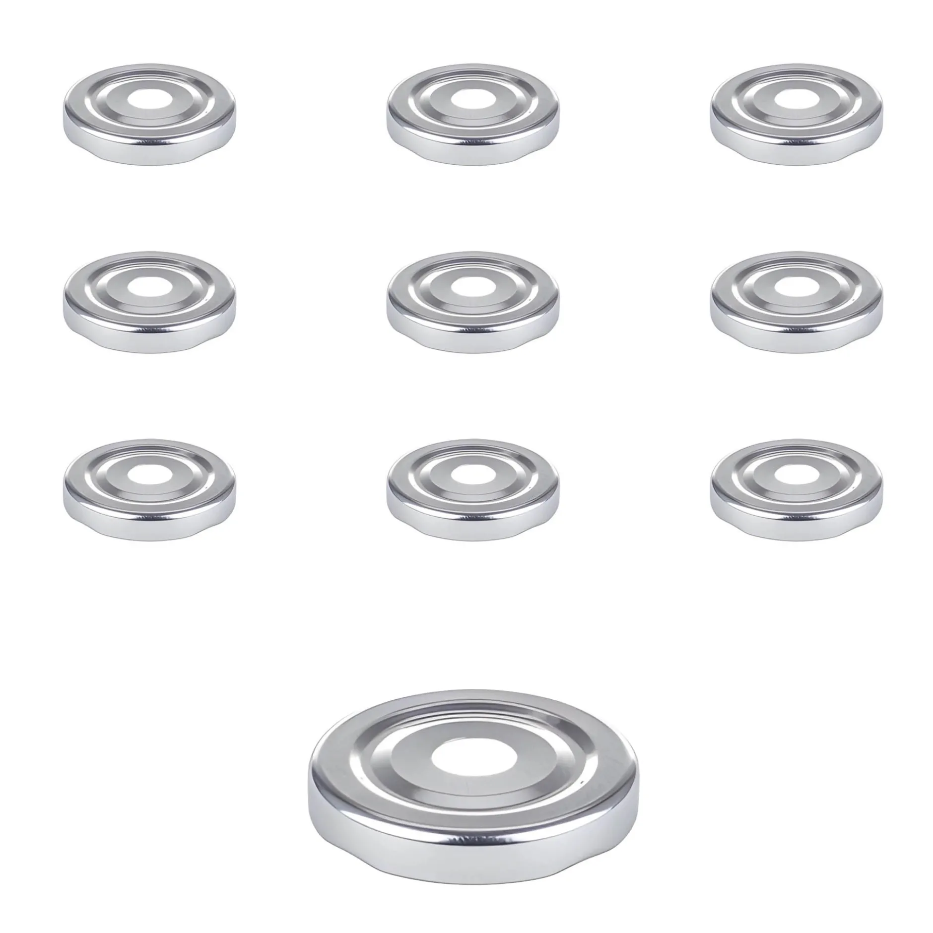TO 48 Trinkhalmdeckel silber, Loch Ø 13 mm, 10 Stück