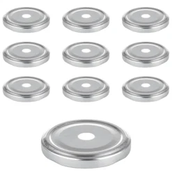 TO 66 Trinkhalmdeckel silber, Loch Ø 13 mm, 10 Stück
