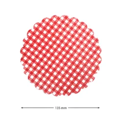 Vliesdeckchen Ø 135 mm rot kariert, 100 Stück