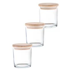 Vorratsglas 'Würzi' 200 ml mit Holzdeckel, 3er Pack