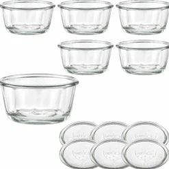 WECK-Gugelhupfglas 450 ml mit Glasdeckel, 6 Stück