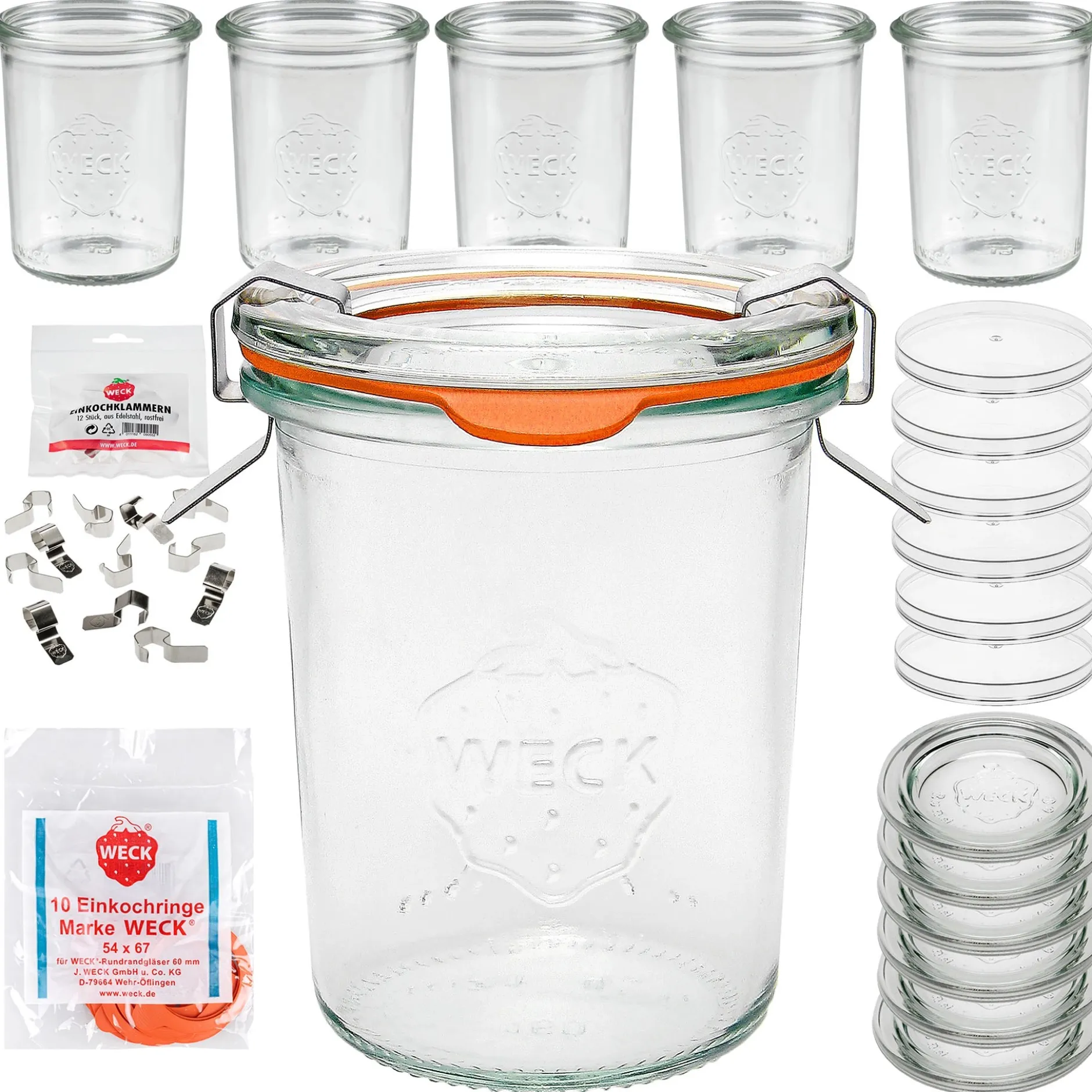 WECK-Mini-Sturzglas 160 ml mit Klarsichtdeckel, 6er Set