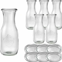 WECK-Saftflasche 530 ml mit Glasdeckel, 6 Stück