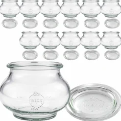 WECK-Schmuckglas 220 ml mit Glasdeckel, 12 Stück