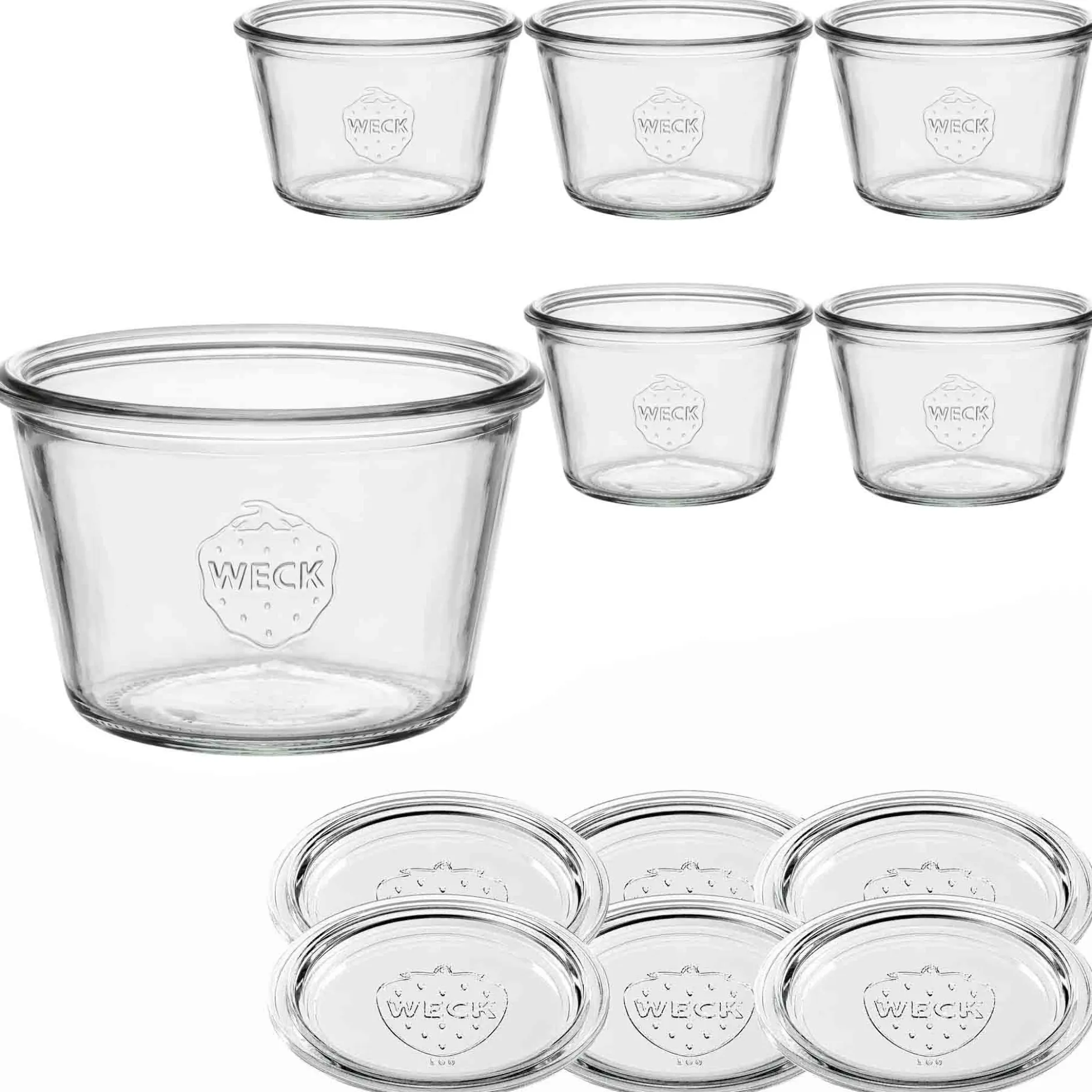 WECK-Sturzglas 370 ml mit Glasdeckel, 6 Stück