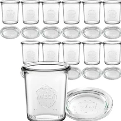 WECK-Sturzglas 140 ml mit Glasdeckel, 12 Stück