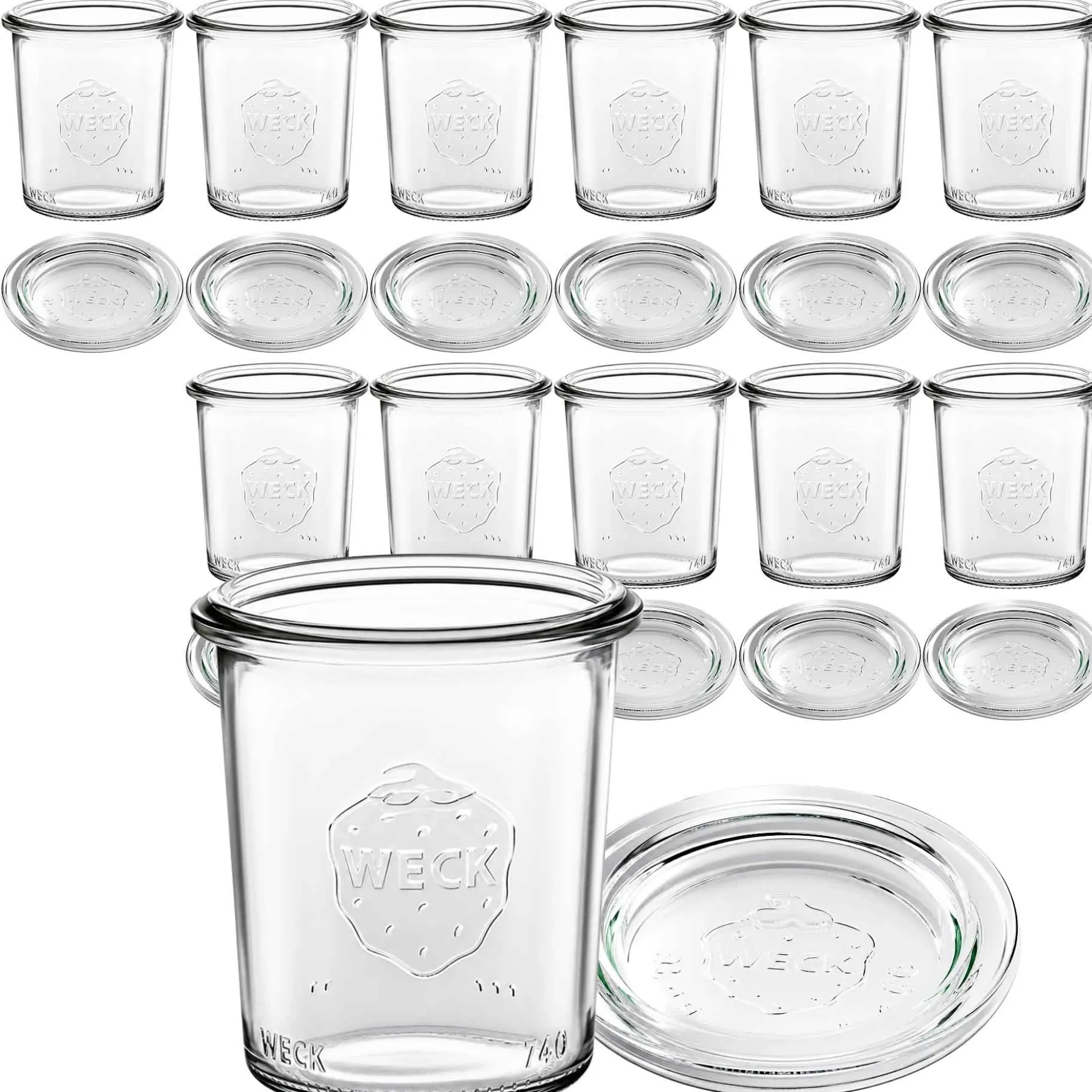 WECK-Sturzglas 140 ml mit Glasdeckel, 12 Stück
