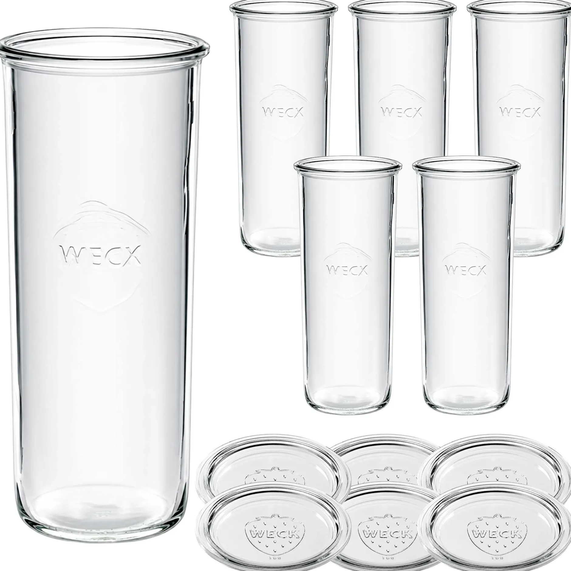 WECK-Sturzglas 1500 ml mit Glasdeckel, 6 Stück
