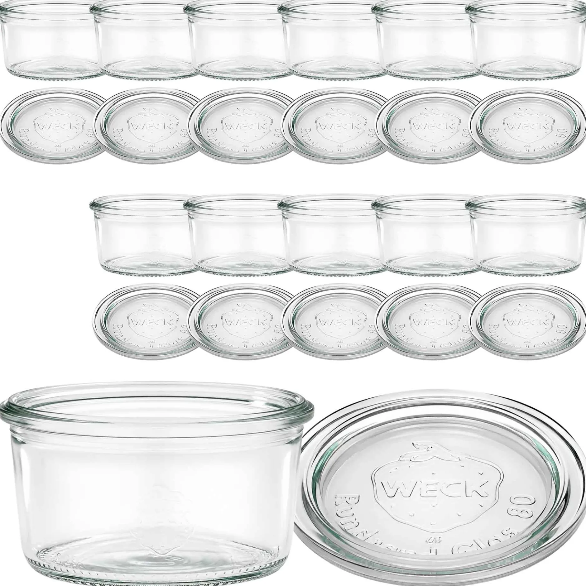 WECK-Sturzglas 165 ml mit Glasdeckel, 12 Stück