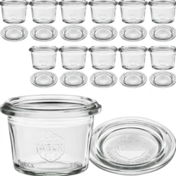 WECK-Sturzglas 35 ml mit Glasdeckel, 12 Stück