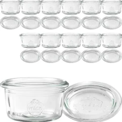 WECK-Sturzglas 50 ml mit Glasdeckel, 12 Stück