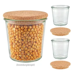 WECK-Sturzglas 580 ml mit Pilzkorken, 3er Set