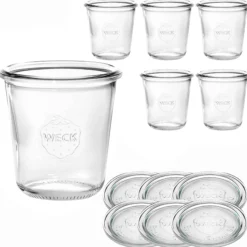 WECK-Sturzglas 290 ml RR 80 mit Glasdeckel, 6 Stück