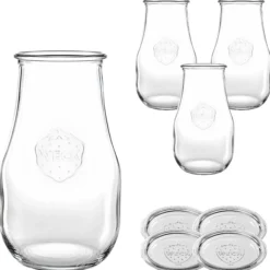 WECK-Tulpenglas 1750 ml mit Glasdeckel, 4 Stück