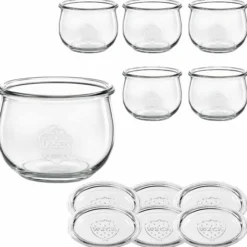 WECK-Tulpenglas 580 ml mit Glasdeckel, 6 Stück
