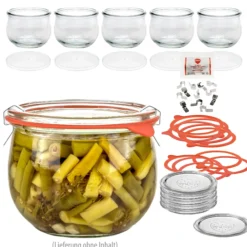 WECK-Tulpenglas 580 ml mit Klarsichtdeckel, 6er Set
