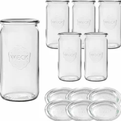 WECK-Zylinderglas 340 ml mit Glasdeckel, 6 Stück