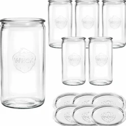 WECK-Zylinderglas 1590 ml mit Glasdeckel, 6 Stück