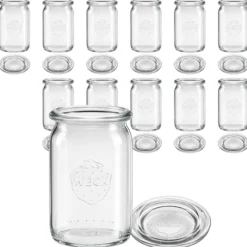 WECK-Zylinderglas 145 ml mit Glasdeckel, 12 Stück