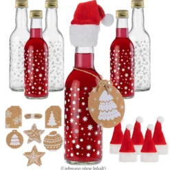 Weihnachtsflasche 'Sterne', 6er Set