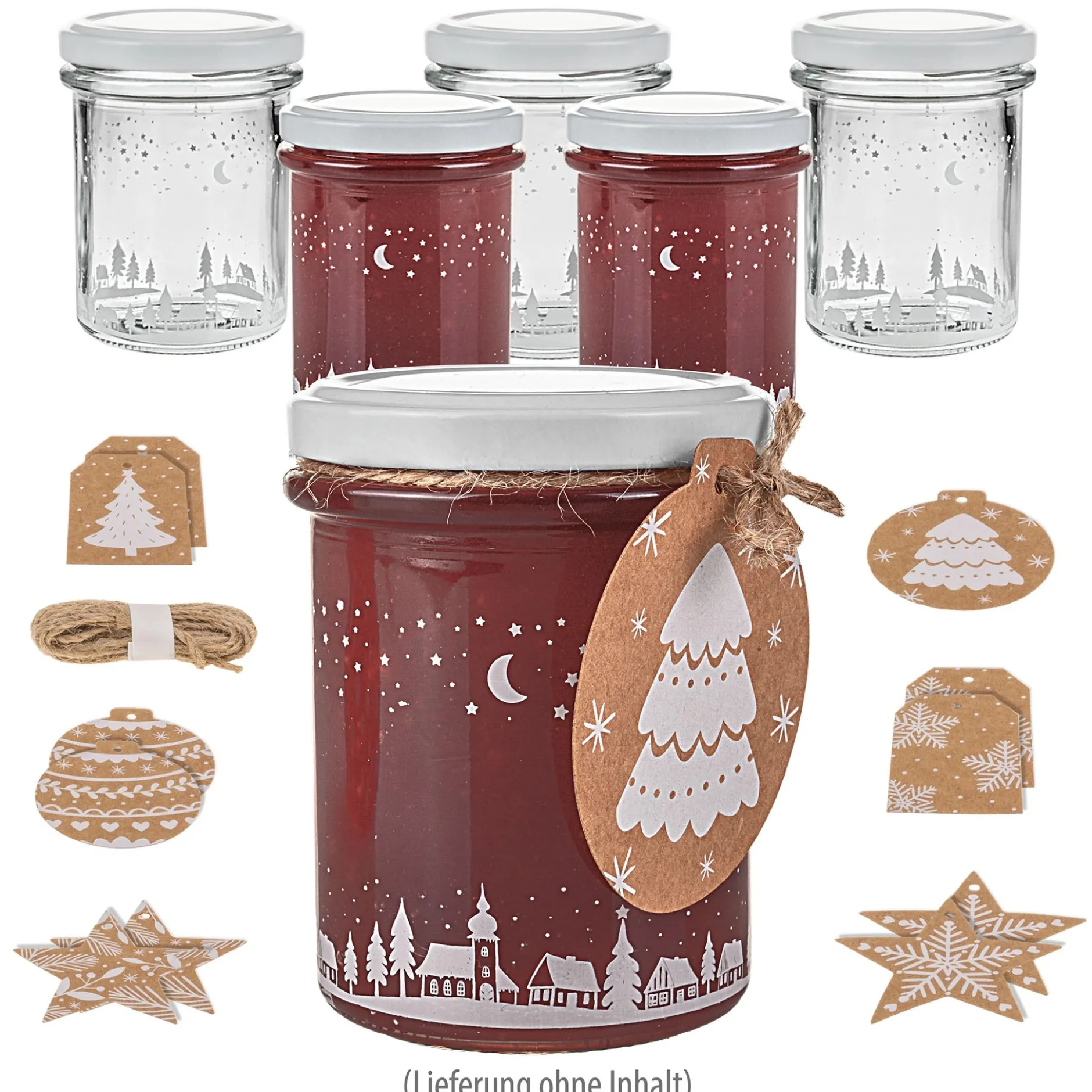 Weihnachtsglas 'Winterlandschaft', 6er Set