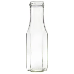Weithalsflasche 256 ml sechseckig