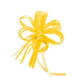 Ziehschleife Faser-Raffia ca. 80 mm, gelb, 10 Stück