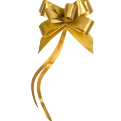 Ziehschleife Paperlook metallic ca. 80 mm, gold, 10 Stück
