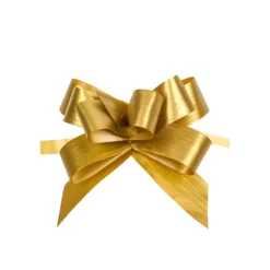 Ziehschleife Paperlook metallic ca. 80 mm, gold, 100 Stück